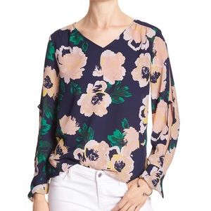 NWT Banana Republic floral split sleeve blouse.